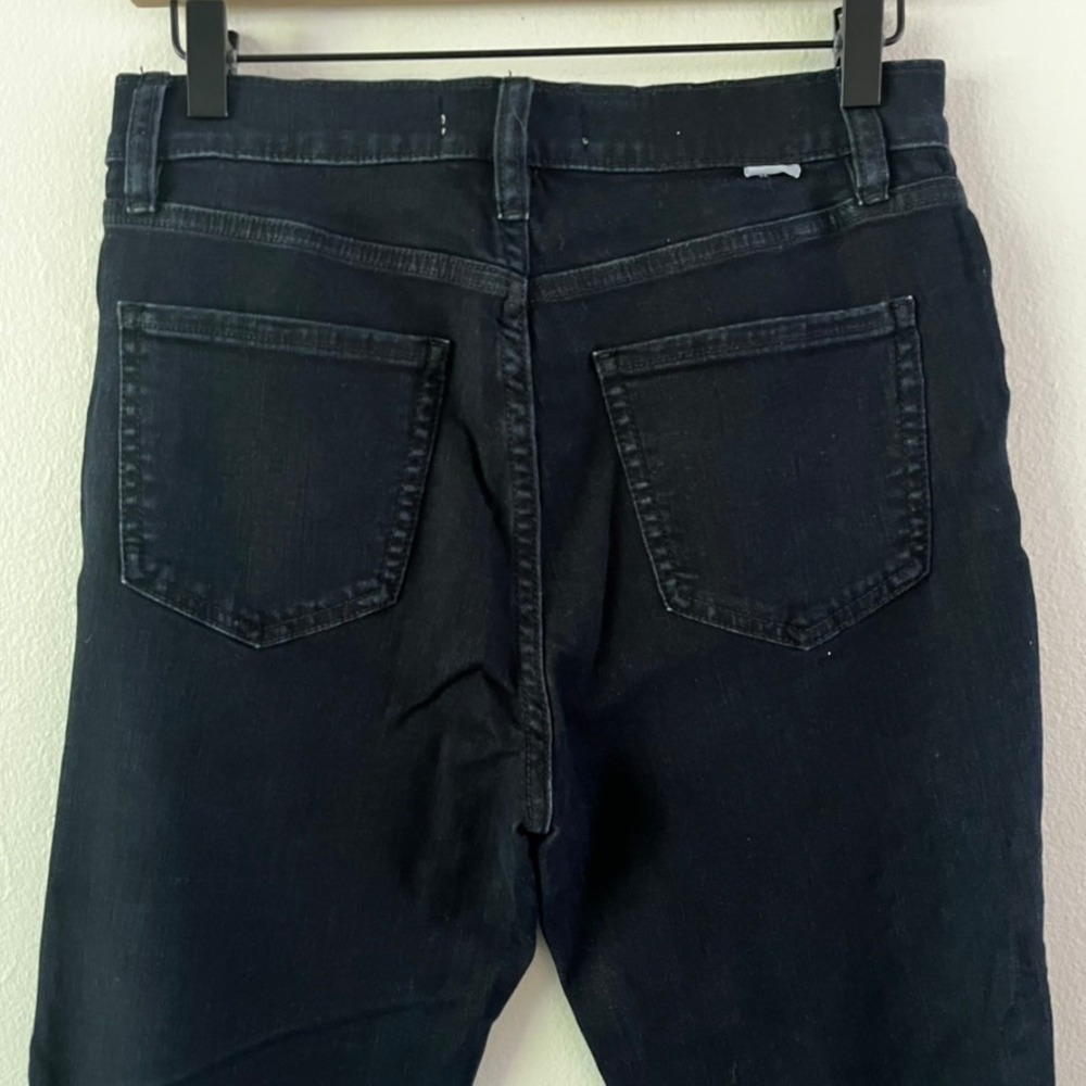 Daze Denim Dark Blue Wash High Rise Cropped Kick Flare Jeans Button Fly size 29 - Picture 7 of 11
